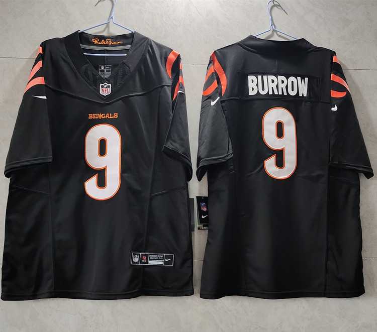 Men%27s Cincinnati Bengals #9 Joe Burrow Black 2023 F.U.S.E. Vapor Untouchable Limited Stitched Jersey